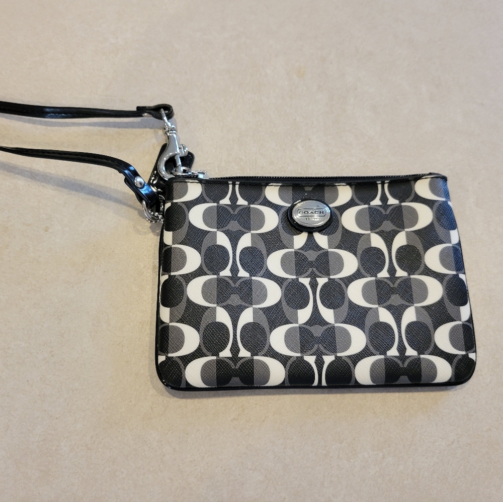 Tri- Color Black Grat White COACH wallet